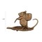 Hello Honey Mouse-on-Leaf Cast Metal Taper Holder, Antique Gold